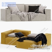 沙发双人沙发现代沙发3dmax模型单体模型