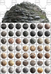 100幅石头地面贴图素材合集 CGAxis PBR Textures Collection Volume 19 – Rocks